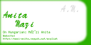 anita mazi business card